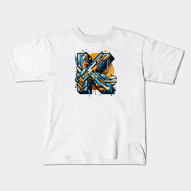 Letter K design graffity style Kids T-Shirt by grappict